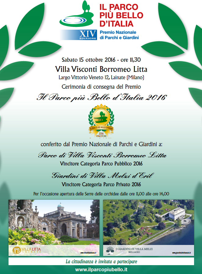 Consegna premio 'Il Parco più Bello d'Italia 2016'